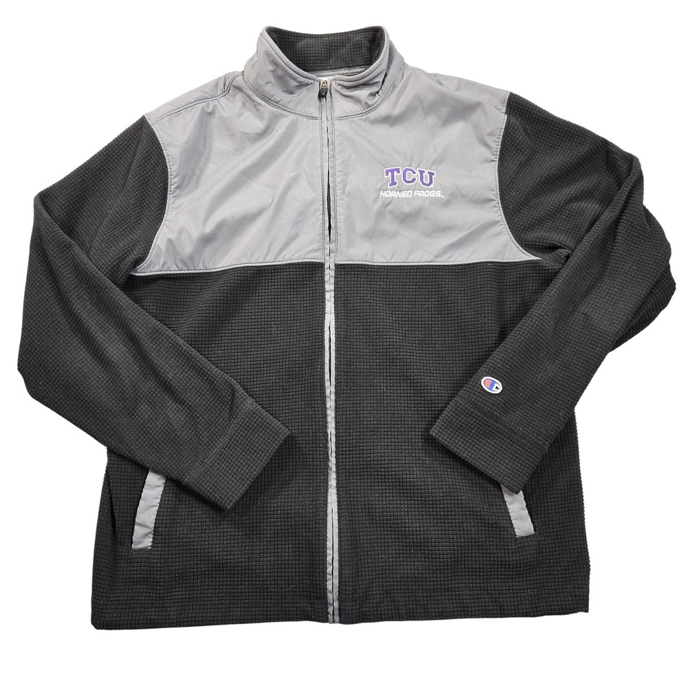 TCU Horned Frogs Jacket Mens Large Black NCAA Basketball Champion Full Zip